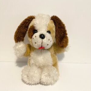 Vintage EATONs Puppy Dog Plush Stuffed Animal Firm Toy Tongue Out Brown Tan